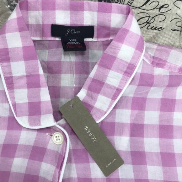 J.Crew Gingham Short Sleeve Pajama Top - Picture 3 of 4